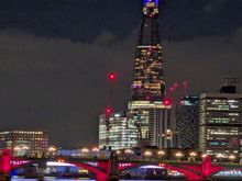 The Shard lit up for VE Day