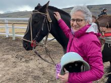 Joyce had never been on a horse. She enjoyed it, too.
