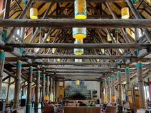 Paradise Inn Lobby with the wildflower lampshades 