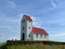 Next to this beautifully situated church. 