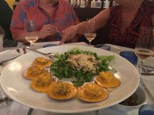 Scallops in saffron sauce.  Some of the best I have ever had