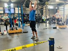 Got 215. This was one of four different workouts today. One workout had 52 box jumps, 52 dead lifts, 52 burpees, and 52 sit-ups. Nathan really likes this stuff. 