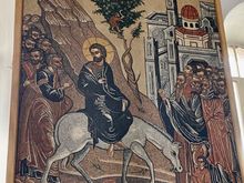 Some of the mosaics hung in the church