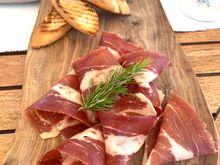 Charcuterie plate at Panorama restaurant on Mt. Srd.

