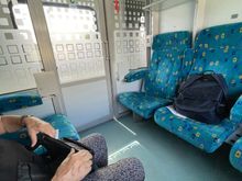 How private "cabin" looking out toward the aisle