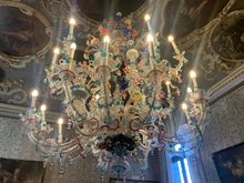Stunning Murano glass chandelier inside the Ca’ Rezzonico.  