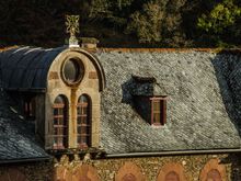 Sunset upon the hostelerie, which hosts scores of walkers on the pilgrimage route.