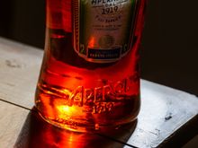 Aperol is actually from Italy but backlit. the bottle makes for a fun foto.