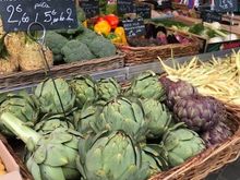 Last week I bought some wonderful purple artichokes