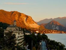 Sunrise from top of our hotel in Stresa