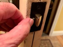 The pin can be pushed in, but not the latch