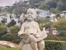 Statue in the rose garden