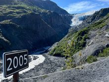 2005 extension; where the glacier ended then. You can see how far the glacier has retreated in 20 years 