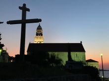 Orthodox monastery of Dominikatis at sunset.  Korcula.  