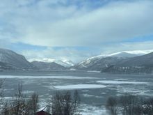 Passing a number of lakes and some of them were totally covered with snow.