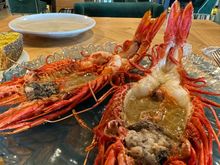 Pair of carabineros; view from y usual table in front room, facing the bar