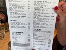 The Bandstand's Menu