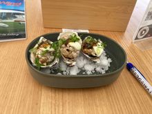 Tempura wasabi oysters at Sandringham Yacht Club