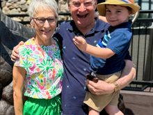 Outside the restaurant. Love Joyce’s top!!!