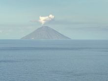 View of smoking Stromboli from your room's small terrace