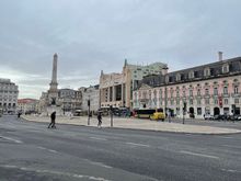 Rossio square on a Sunday morning--getting an early start to beat the crowds