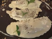 Hit of the evening.....ravioli filled with beef and bathed in a butter and sage sauce.......outstanding!   I tried, but failed, to snag a whole ravioli for myself but I did get a nice taste..and wanted much more!!!!!   This pasta, and the one the following night, at Mamma Iabica, ranked among the best pastas of the three-week stay in Sicily.  20 euro