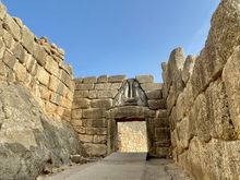 The Lion Gate. The myth surrounding the walls is that the stones are so massive that they could only have been built by Cyclops'