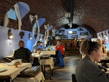 The interior of Crama Sibiu Vechi where we had dinner on our first night in Sibiu