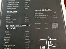 Carta for the bar Magallanes