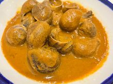 our dish of 🐌 (tapa de caracoles en salsa)
