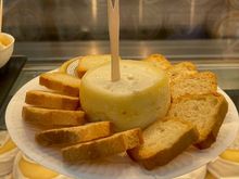 Serra da Estrela - sheep’s cheese. In the north, they cut off the top of the casing and use a spoon.