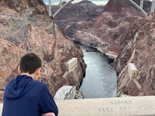 Looking at the new interstate bridge from top of the Dam