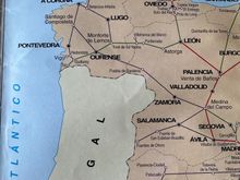 The far NorthWest corner of Spain, north of Portugal