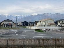 Azumino - mountain view from the Hokata train station
