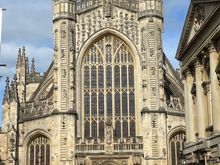 Just to the left of the Roman Baths is the Abbey.