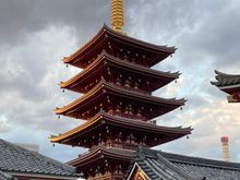 View of Asakusa Shinto shrine, a 5-story Pagoda