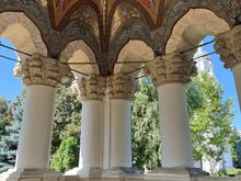 Mosaics decorate the porch of the Old Metropolitan Church of St. George.