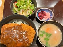 My katsu rice bowl set for dinner