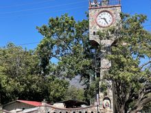The old town clock connected to the church.  It's been 9:30 all day long every year for the last ten years. You know what they say about clocks, yep, it's right twice a day