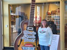 Bev at one of the museums we visited.