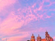 Sunset from our apartment patio. 