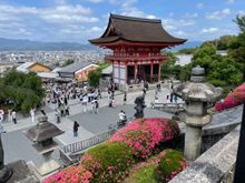 Back side of Nio-mon Gate looking down at the crowds. My wife is not in the picture but sitting in some shade, bottom left.