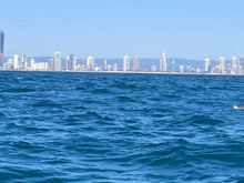 We’re about 5kms from shore here.  The Gold Coast is bounded by a mountain range.