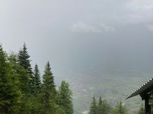 View of Interlaken from rain shelter atop Harder Kulm
