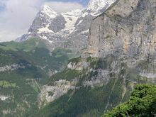 Looking over at Wengernalp, Eiger and Mönch (where we hiked a few days earlier )