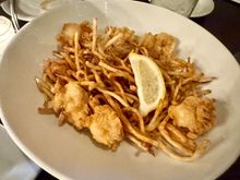 Appetizer of lobster bites. (Passed on the fried sticks.)
