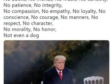 He would be a sad pathetic man if he wasn’t so evil and psychopathic. 