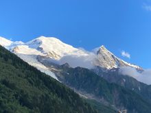View from hotel balcony; after 3 days, we finally can see the mountain before we depart