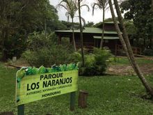 The visitors' center, with the site museum in the background