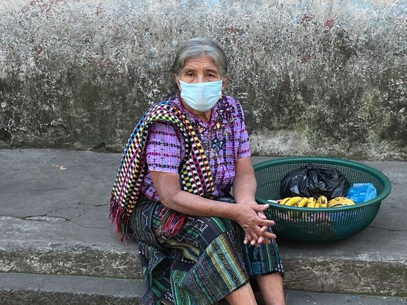 Mayan woman selling outside of the market.